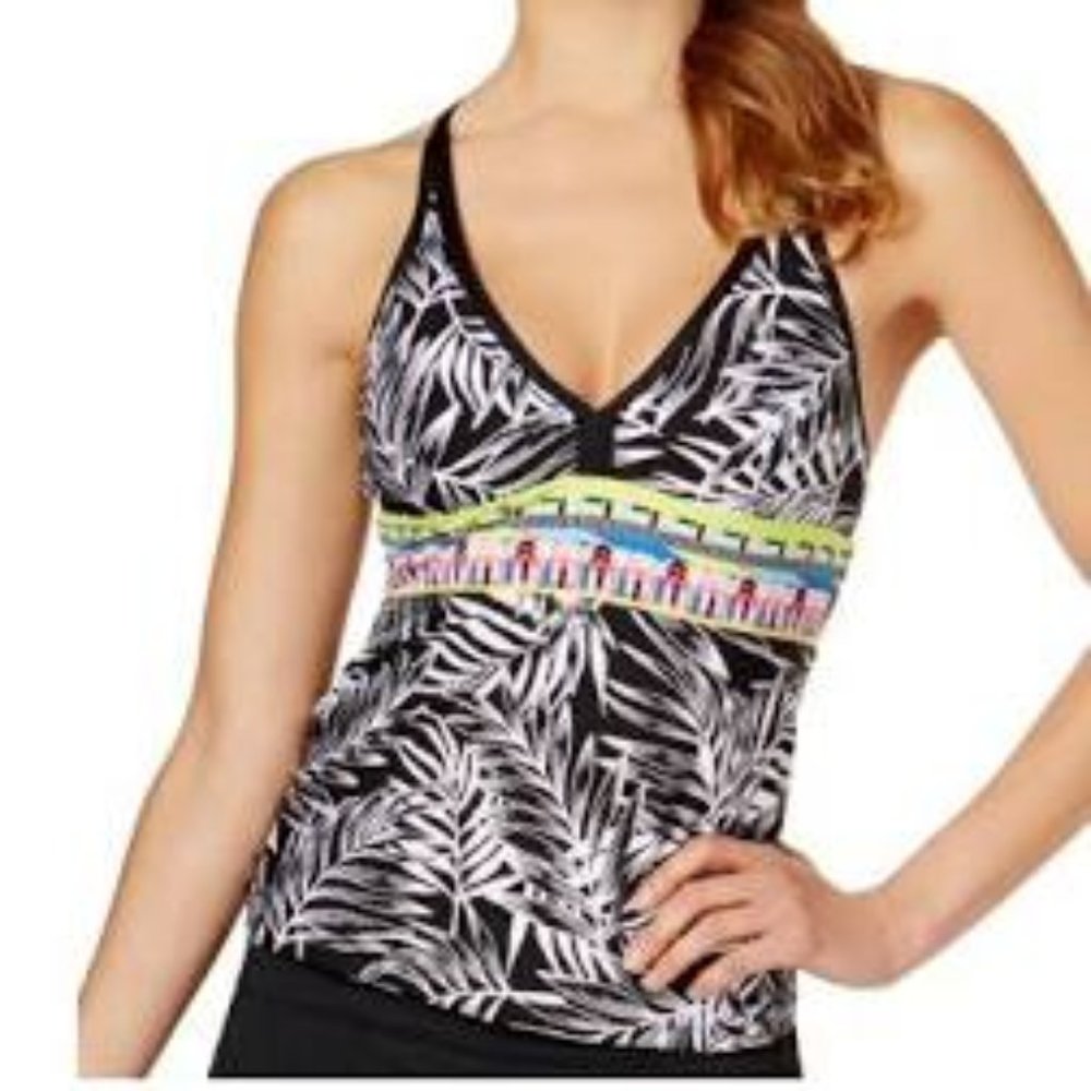 JAG Tropical  Palm Tankini Racerback Top